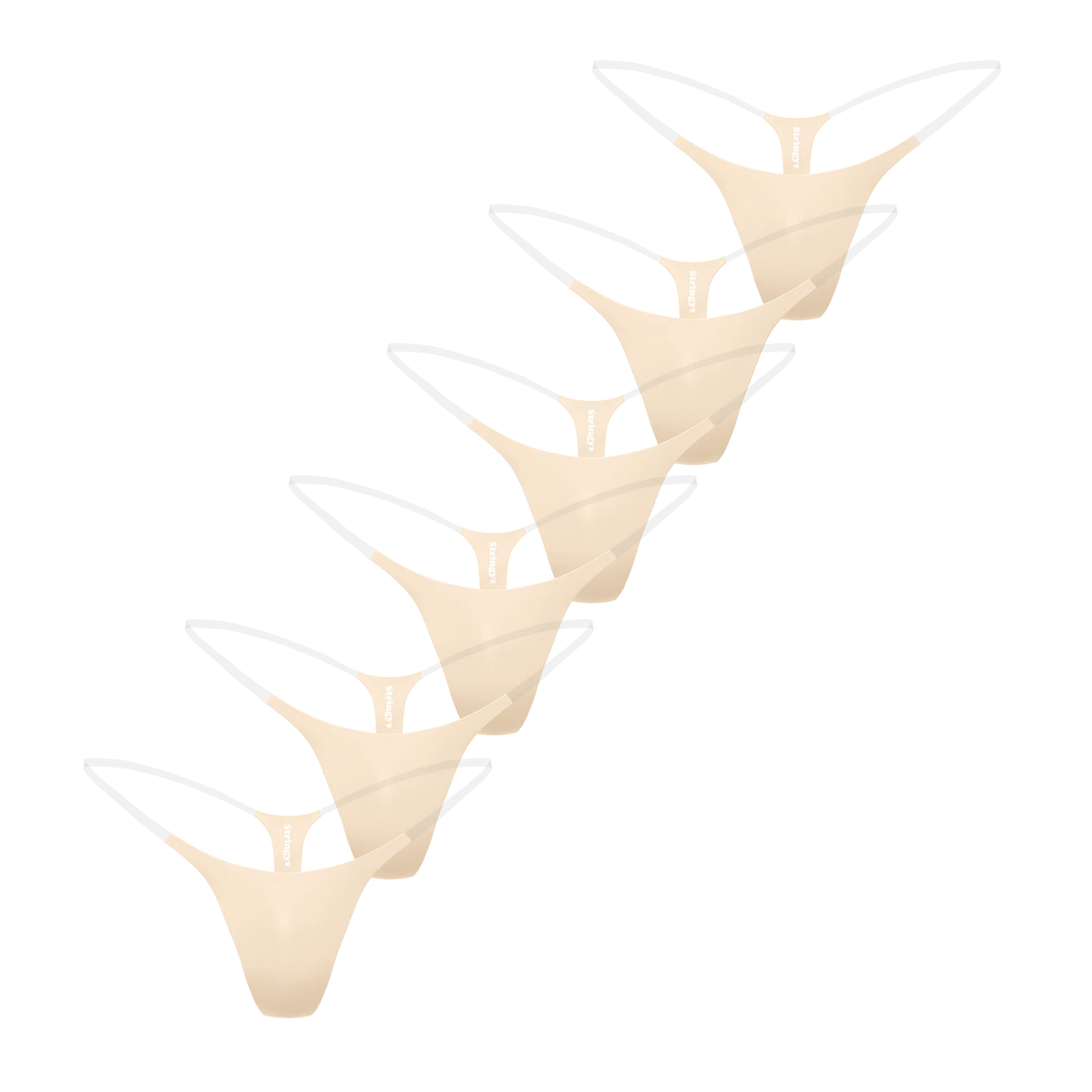 6 PACK NUDE INVISIBLE UNDERWEAR