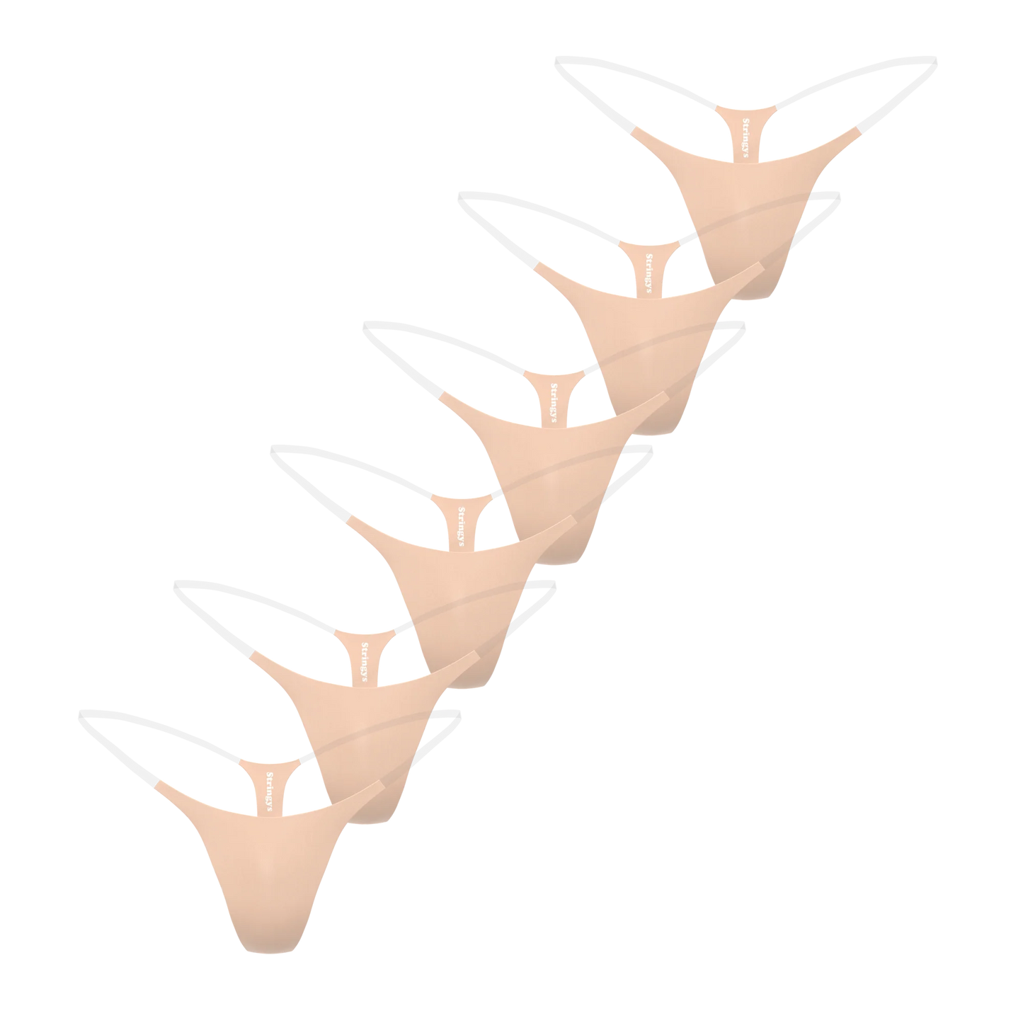 6 PACK NUDE INVISIBLE UNDERWEAR